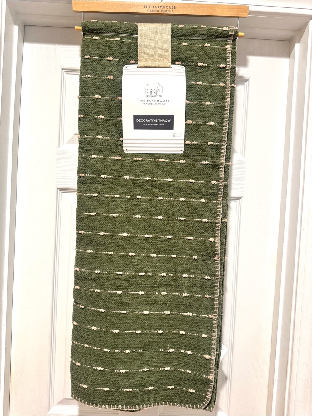 THE FARMHOUSE by Rachel Ashwell Decorative Throw - Green/Tan - 50"x70"